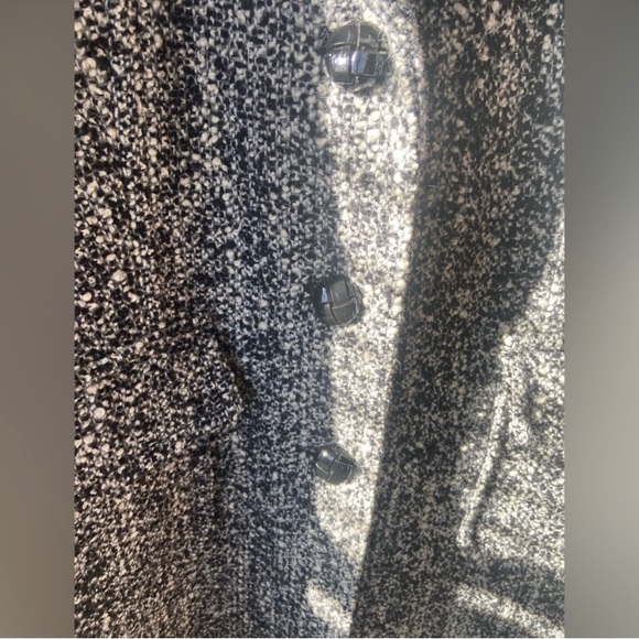 6 🔖 Tory Burch Oversized Tweed Coat Black Grey White - Picture 10 of 16